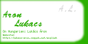 aron lukacs business card