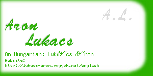 aron lukacs business card